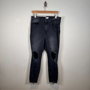 Good American Always Fits‎ Jeans Size 14-18 Good Legs Skinny Black Distressed